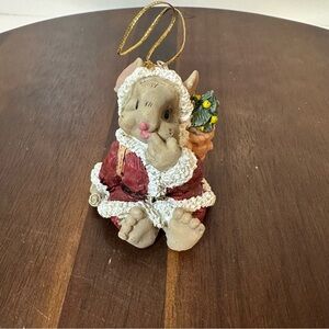 Vintage Mouse Christmas Ornament – Handmade Folk Art Style